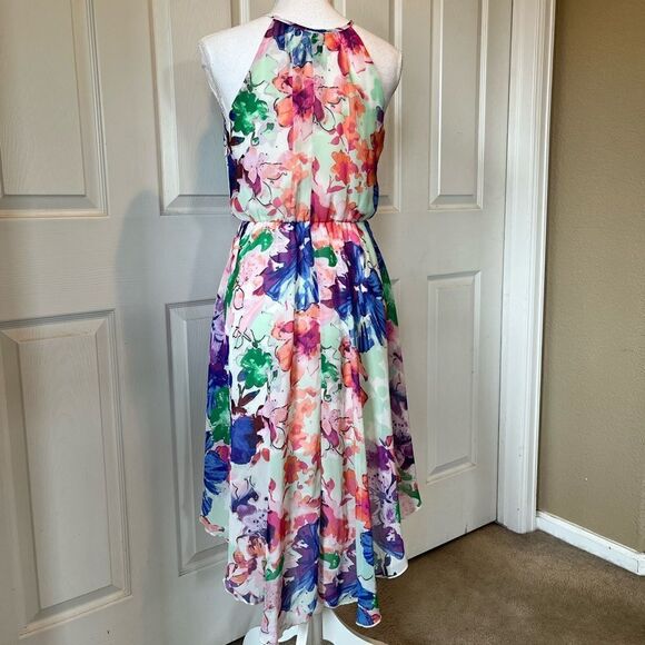 🎄Lily Rose High Low Floral Sleeveless Keyhole Dress - Picture 6 of 12